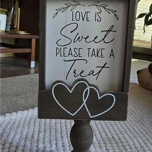 Rustic Brown and White Love Sign